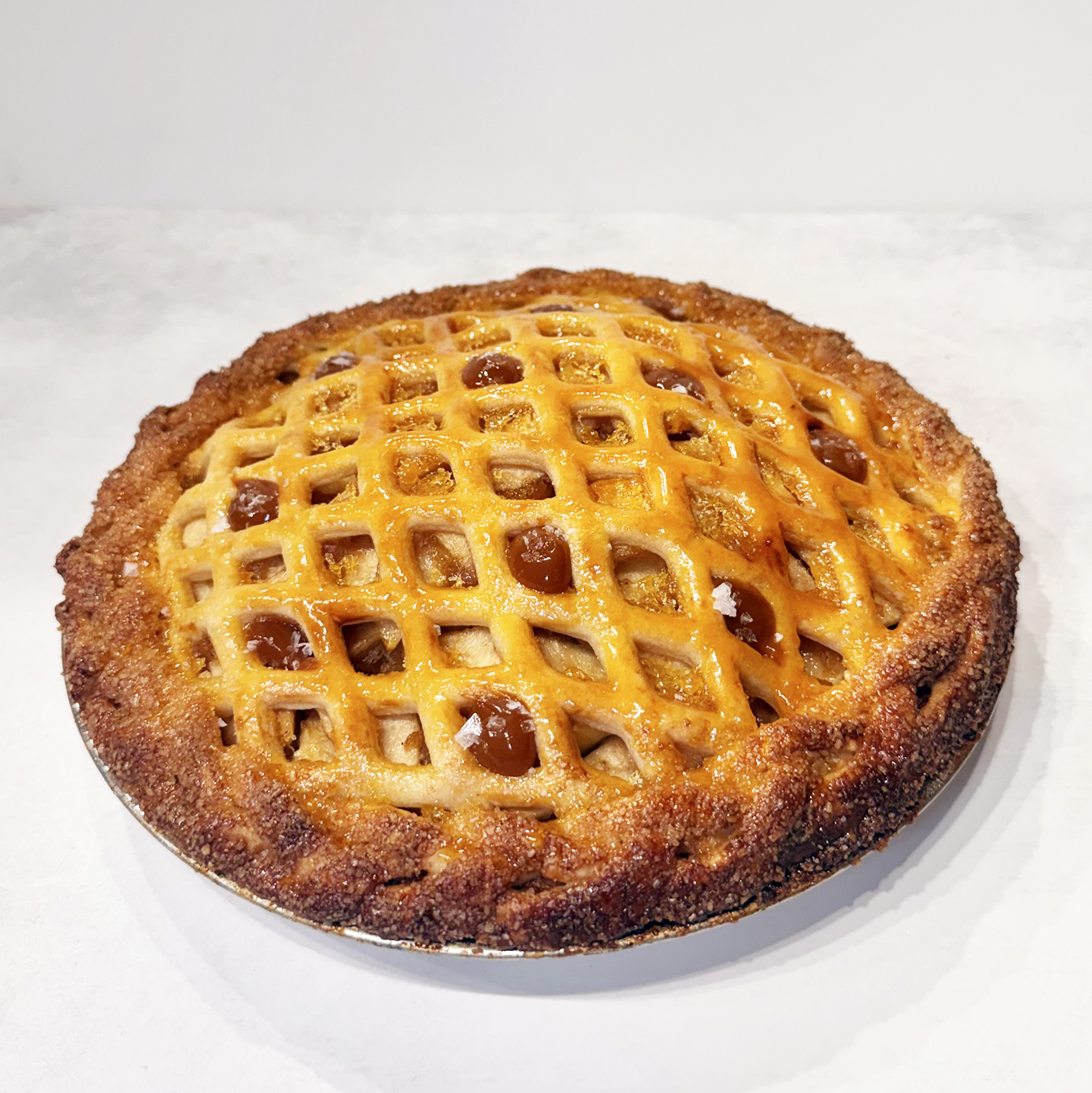 Pi Day Salted Caramel Apple Pie